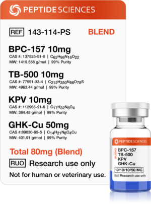 BPC-157, TB-500, KPV, GHK-Cu 80mg (Klow Blend)